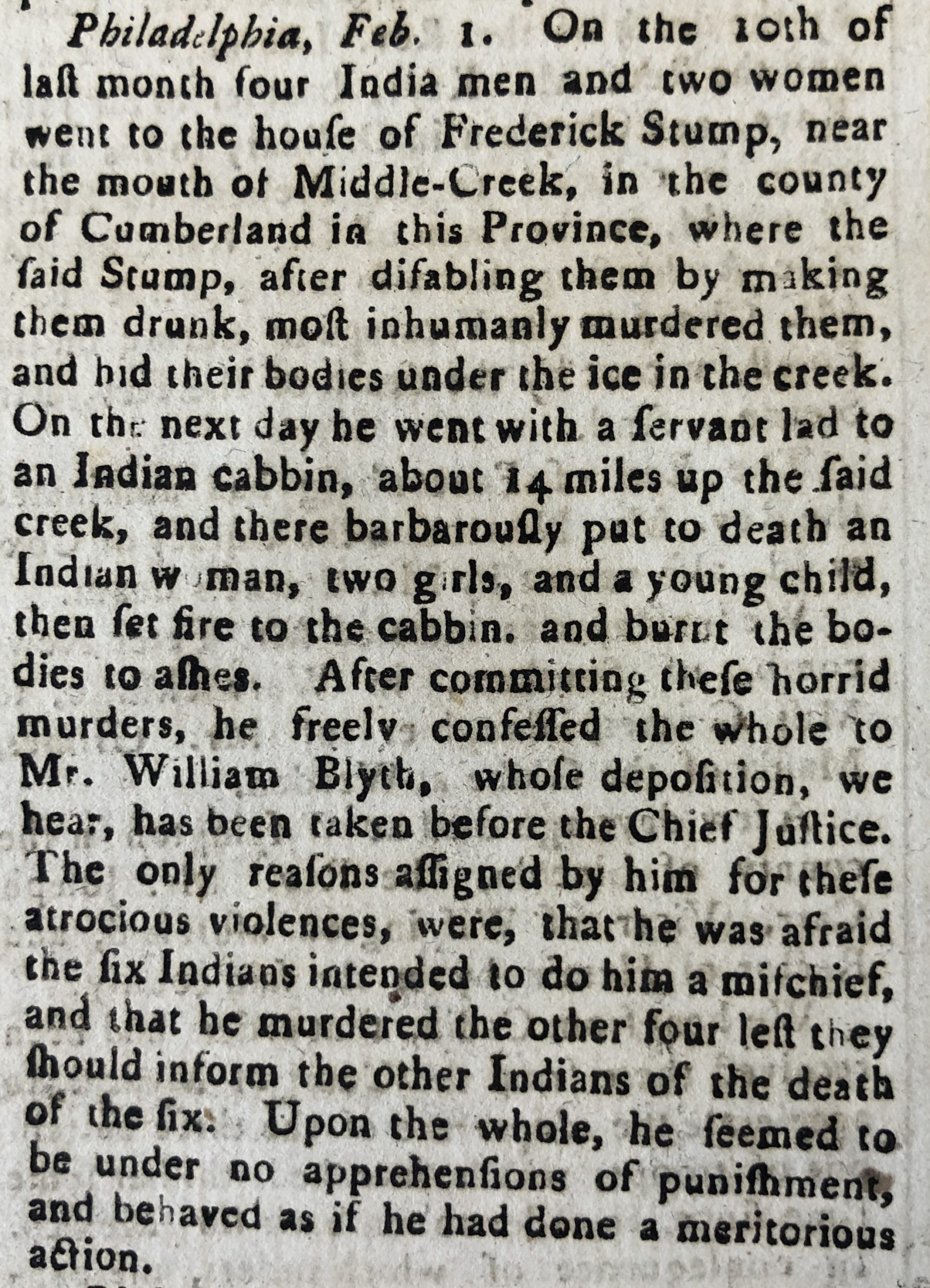 Murder In Pennsylvania - The Stamford Mercury Archive